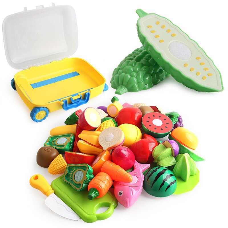 Diy Pretend Play Speelgoed Simulatie Keuken Voedsel Groente Fruit Set Koken Snijden Educatief Speelgoed Voor Kinderen