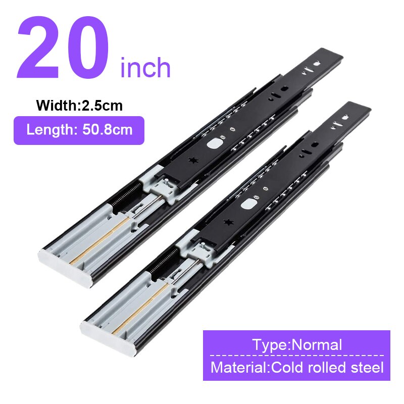 10 "-20" Lade Schuif Rail Soft Close Lade Rail Slide Rail Drie-Sectie Kast Slide Rail meubels Hardware: 20inch 50cm