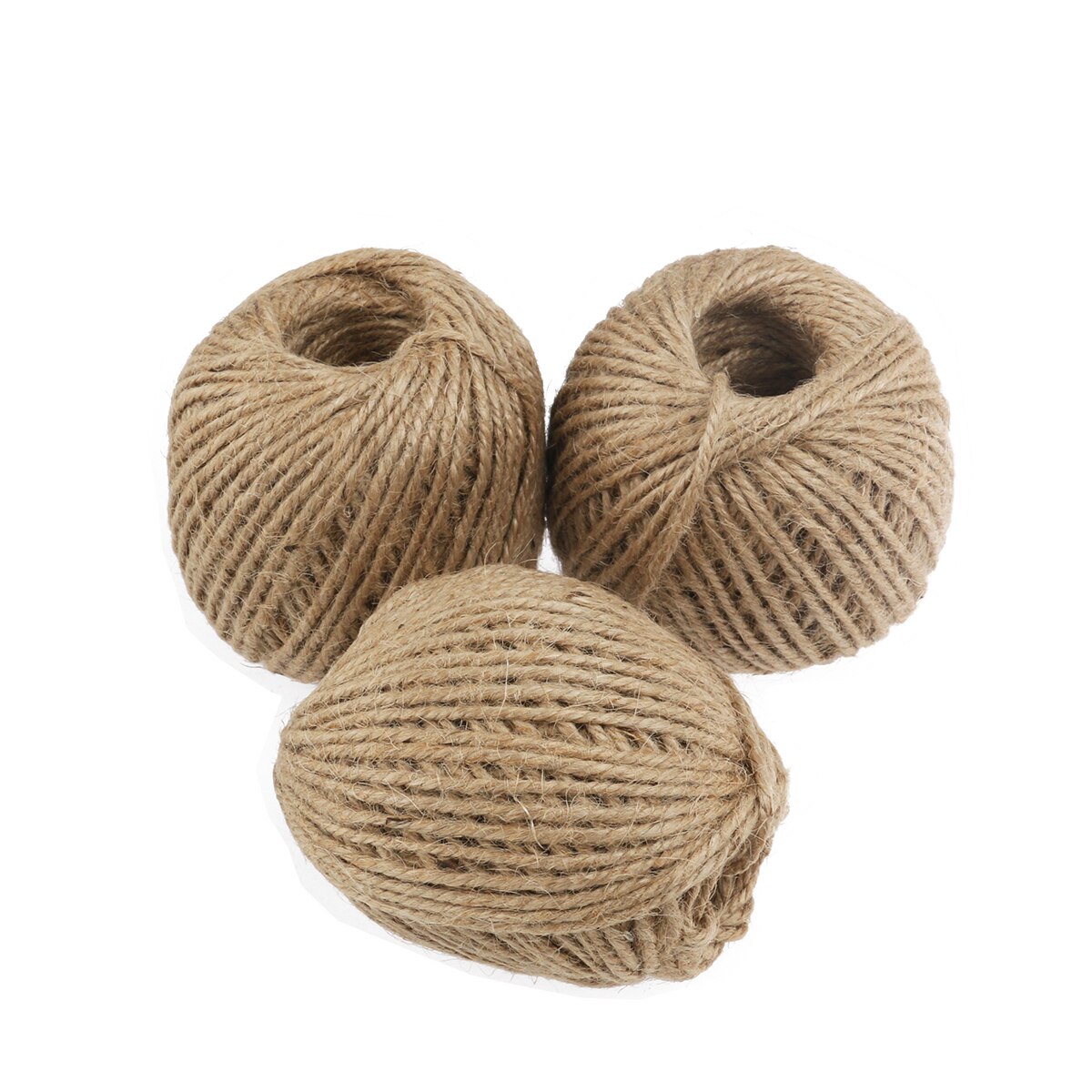3 Rolls of 55M Natural Jute Twine for DIY Arts and Crafts / Industrial Packing Materials / Gardening Applications