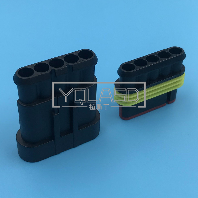 1 Set 5 Way 282089-1 282107-1 Superseal Automotive Socket AC Assembly Car Plastic Wire Harness Connector For Auto