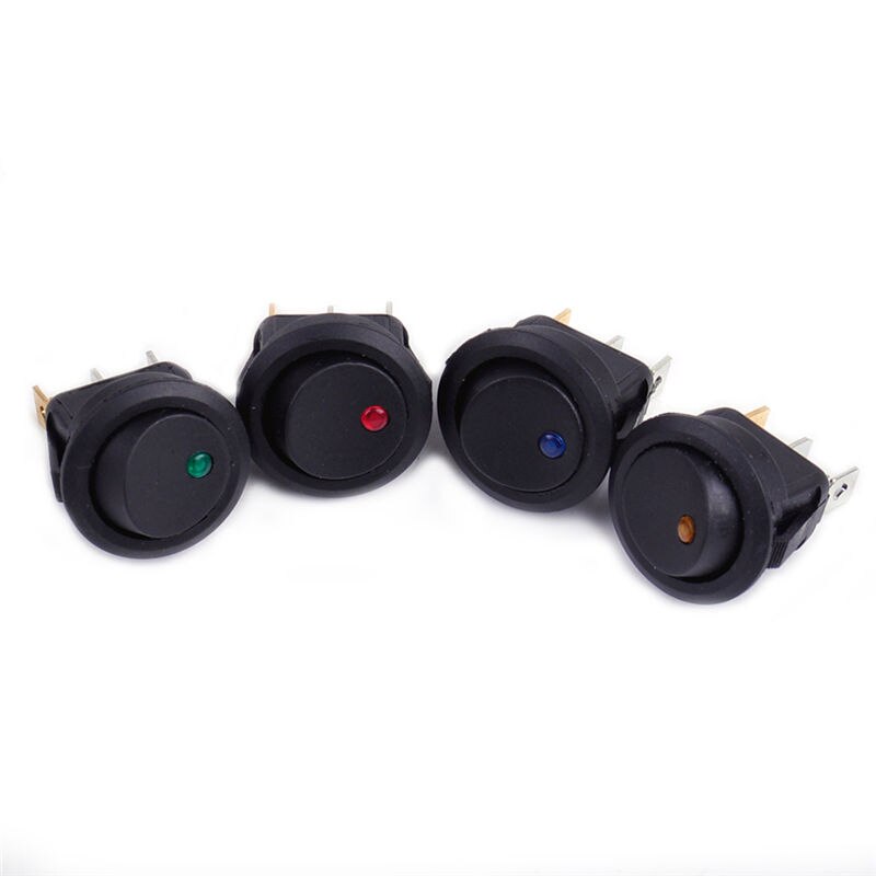 4 x Waterproof Car LED Light Toggle Switch ON/OFF Car 12 V Round Rocker Dot Boat LED Light Toggle Switch