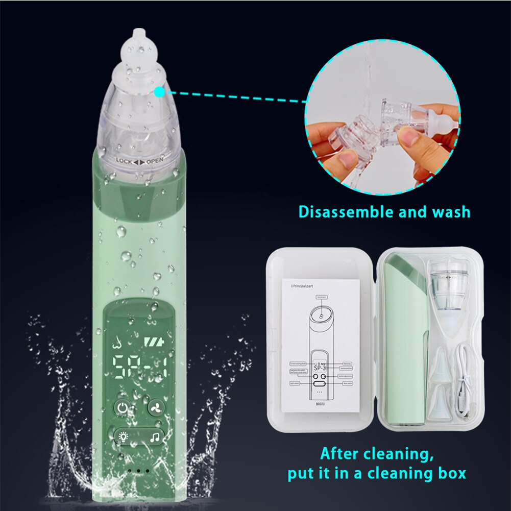 Aspirador nasal elétrico 2 em 1 para o bebê removedor de cravo facial usb recarregável nariz cleaner cuidados com a pele otário seguro crianças