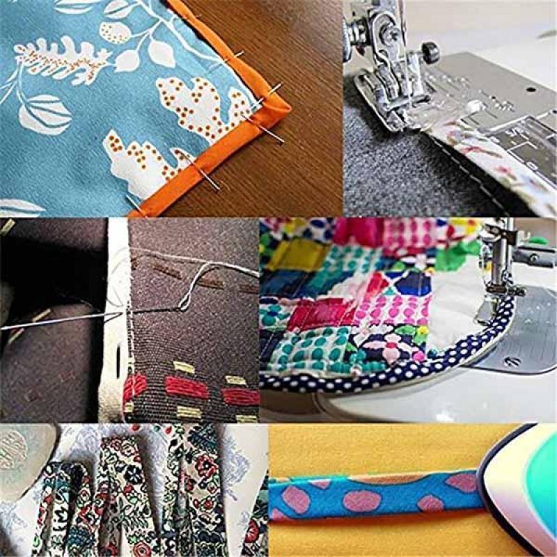Bias Tape Maker Kit Stof Binding Binder Voet Houten Priem Clips Pins Huishoudelijke Diy Naaien Quilten Tool Set