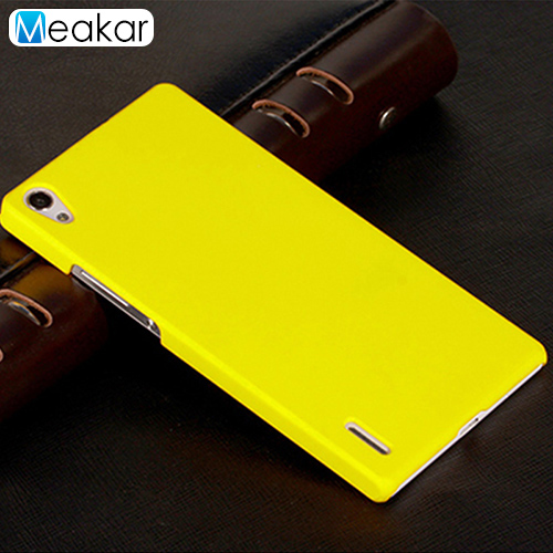 Matte Plastic Coque Cover 5.0For Huawei P7 Case For Huawei Ascend P7 Dual P7-L10 P7-L00 P7-L05 Phone Back Coque Cover Case: yellow