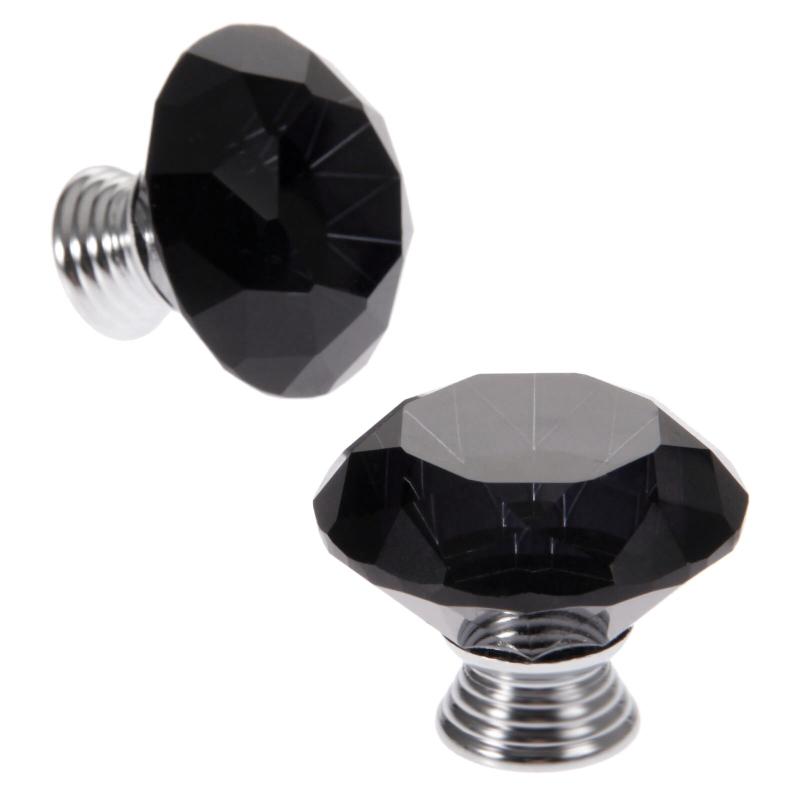 1x 40mm sorte krystallglass knotter skap skuff trekke kjøkken skap dør garderobe håndtak maskinvare
