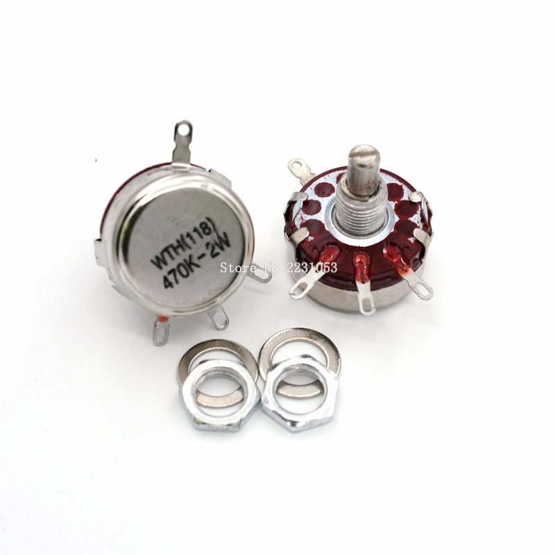 Potentiomètre à Film Carbone WTH118 2W - Valeurs De 1K à 470K, Rotation 270°, Pour électronique