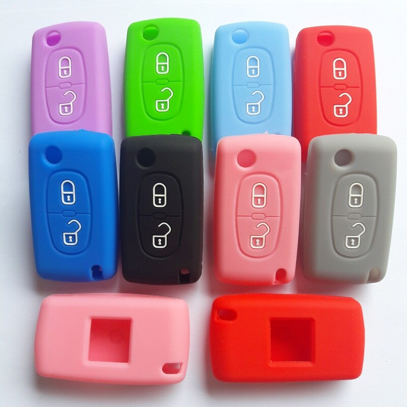 Flip Fob folding Remote Silicon Key Case For Peugeot 306 407 807 Partner Citroen C2 C3 C4 C6 Berlingo Remote fob Case 2 Button