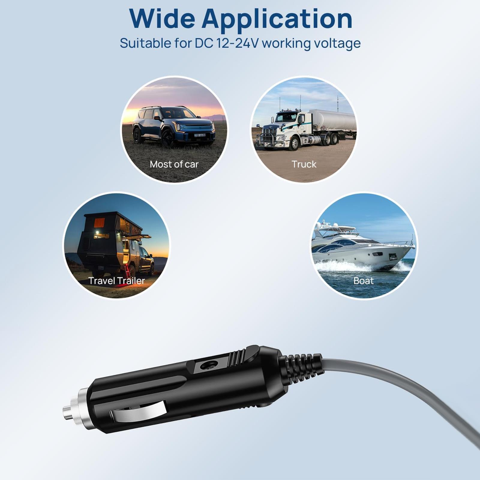 12V-24V Adapter DC Car Charger Cable 2m 3m 5m DC Power DC Car Power Cable Durable Waterproof Car Power Supply Cord for Starlink