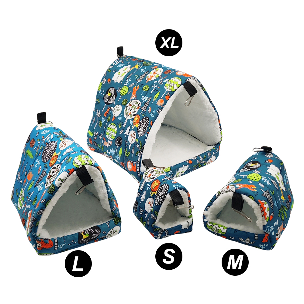 1 Pc Leuke Print Vogel Bed Mini Kooi Konijn Eekhoorn Mat Cavia Nest Hamster Huis Kleine Dieren Slapen Bed huisdier Opknoping Kooi