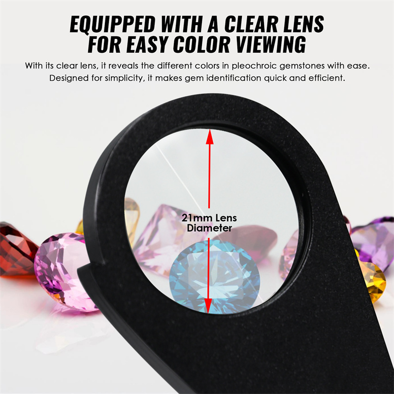 Dichroscope For Gem Pocket-size Diffraction Spectroscope 21mm Lens Diameter White Light Foldable Gem Tools Dichroscope Gemme