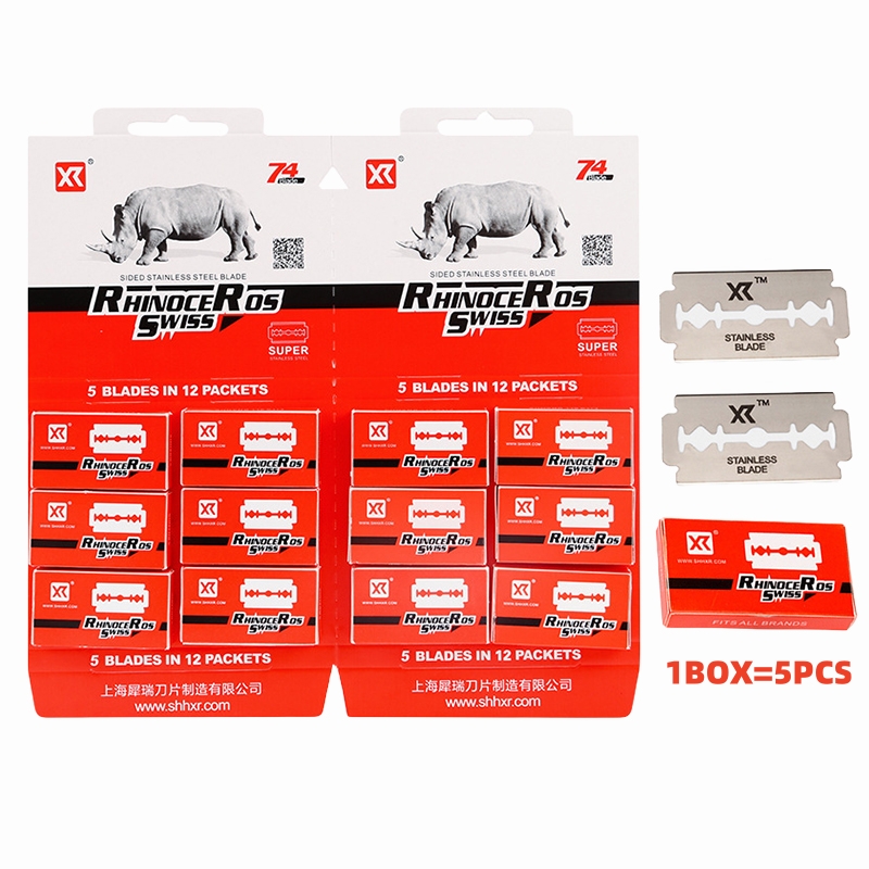 60pcs Men's Razor Blades Double Edge Shaving Blades Stainless Steel Shave Blades Manual Razor Blade Shaving Tool