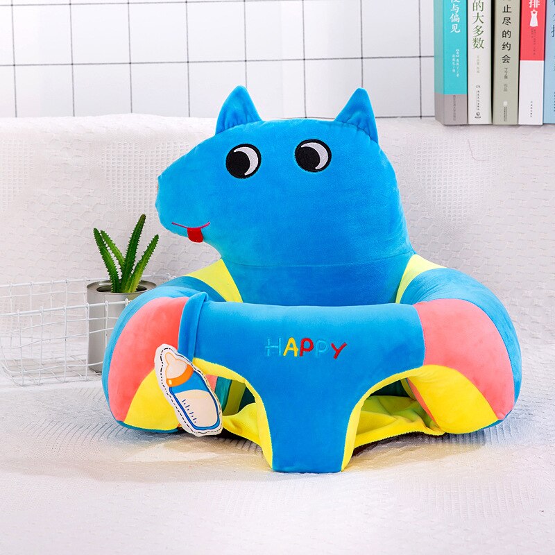 Babysofa plysstol, der lærer at sidde, sædeovertræk komfortabelt toddler reden pust vaskbar uden fyldstof vuggestol: Dække e