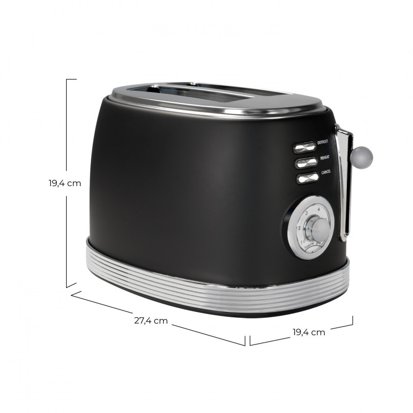 Dayron – grille-pain de style rétro en métal, 850W, 6 niveaux de puissance, 2 tranches, pop-up automatique, pickups, pain et vénitien