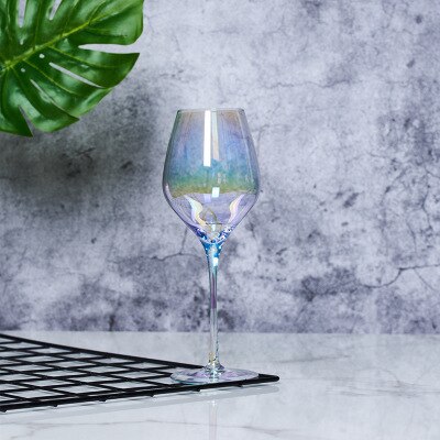 Copas de vino de colores arcoíris, copas chapadas en iones, de , una variedad de estilos, Copas de champán de cristal de colores: G450ml