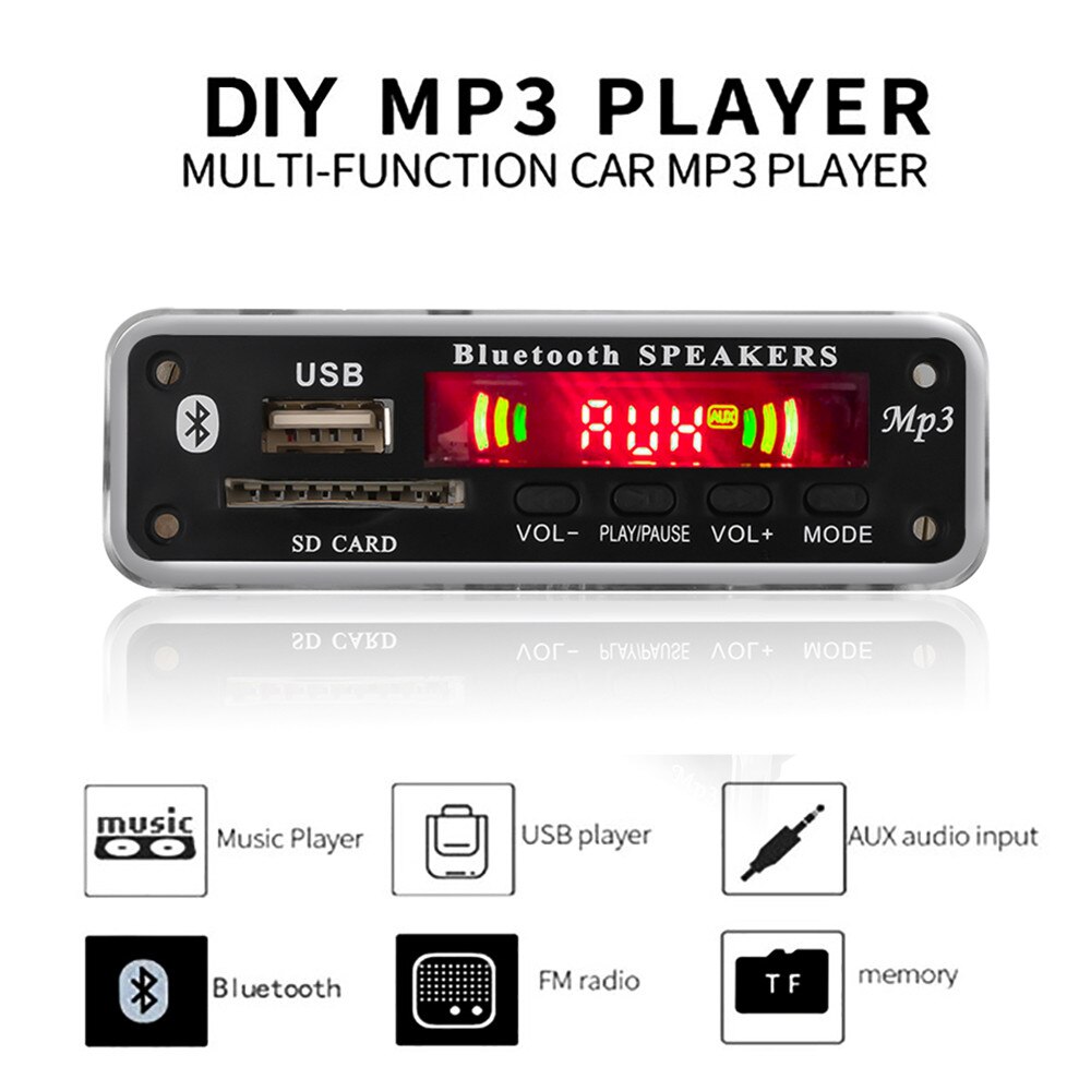 5V 12V WMA carte décodeur Module MP3 sans fil Bluetooth Module Audio Support USB SD AUX FM Module Audio Radio pour accessoires de voiture