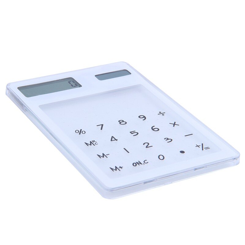 Transparent Calculator Clear Scientific Calculator Solar Energy Led Calculator Stationery White