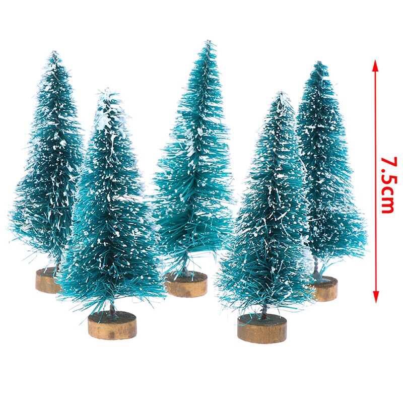 5pcs Mini Christmas Tree For 1/12 Scale Doll House Miniature Decoration Small Pine Tree Desktop Christmas Decor