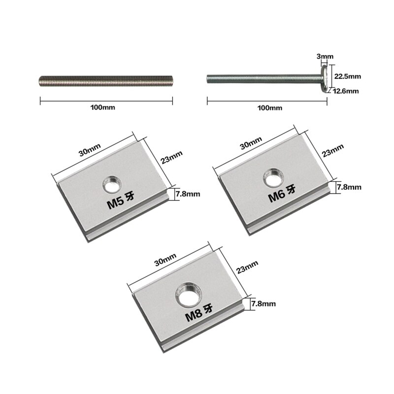 Woodworking T Track Clamping Blocks Platen Router Table Metal Quick Acting Hold Down Clamp Set Woodworking Tool Accessories