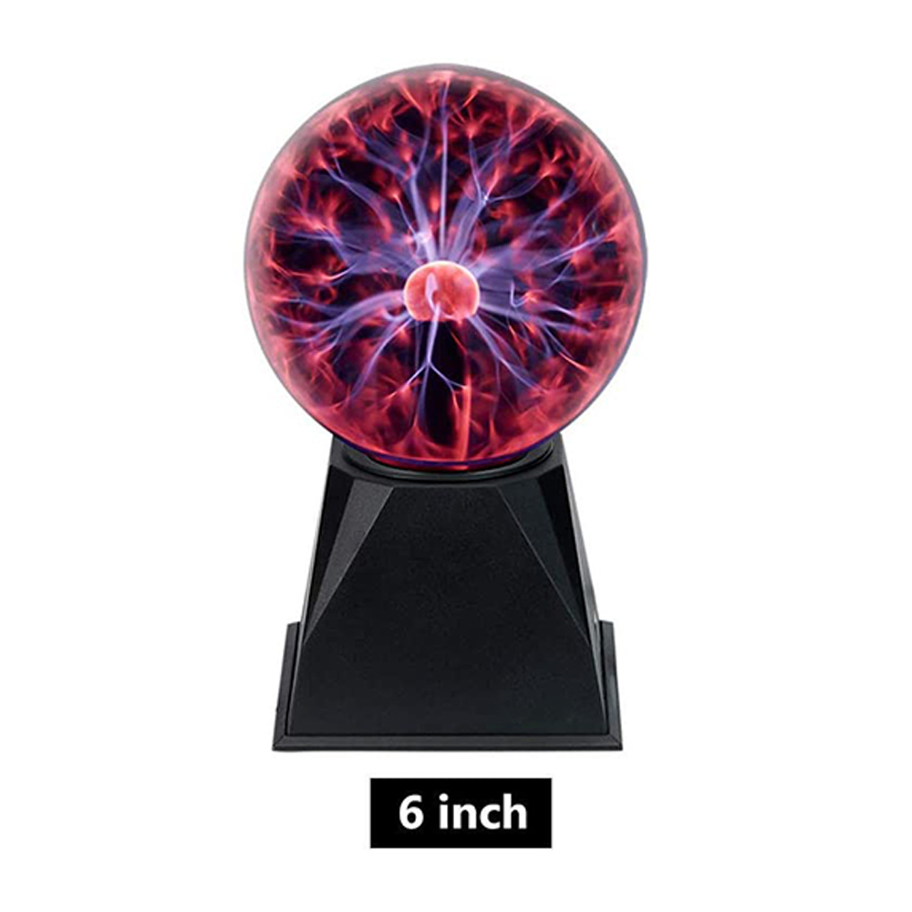Plasma Ball Novelty LED Night Light Touch Sensitive Table Sphere Glass Lamps Decor Magic Crystal USB Power 3 4 5 6 Inch: EU Plug / 6 inch