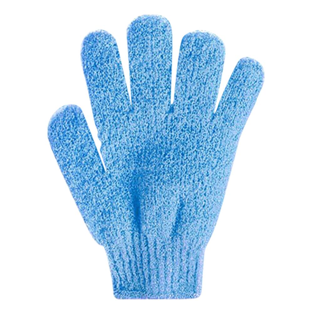 1pc fem fingre badehandske brusehåndklæde scrub badehandske fem fingre badehandske hammam scrub mitt magisk handske spa eksfolierende: Himmelblå
