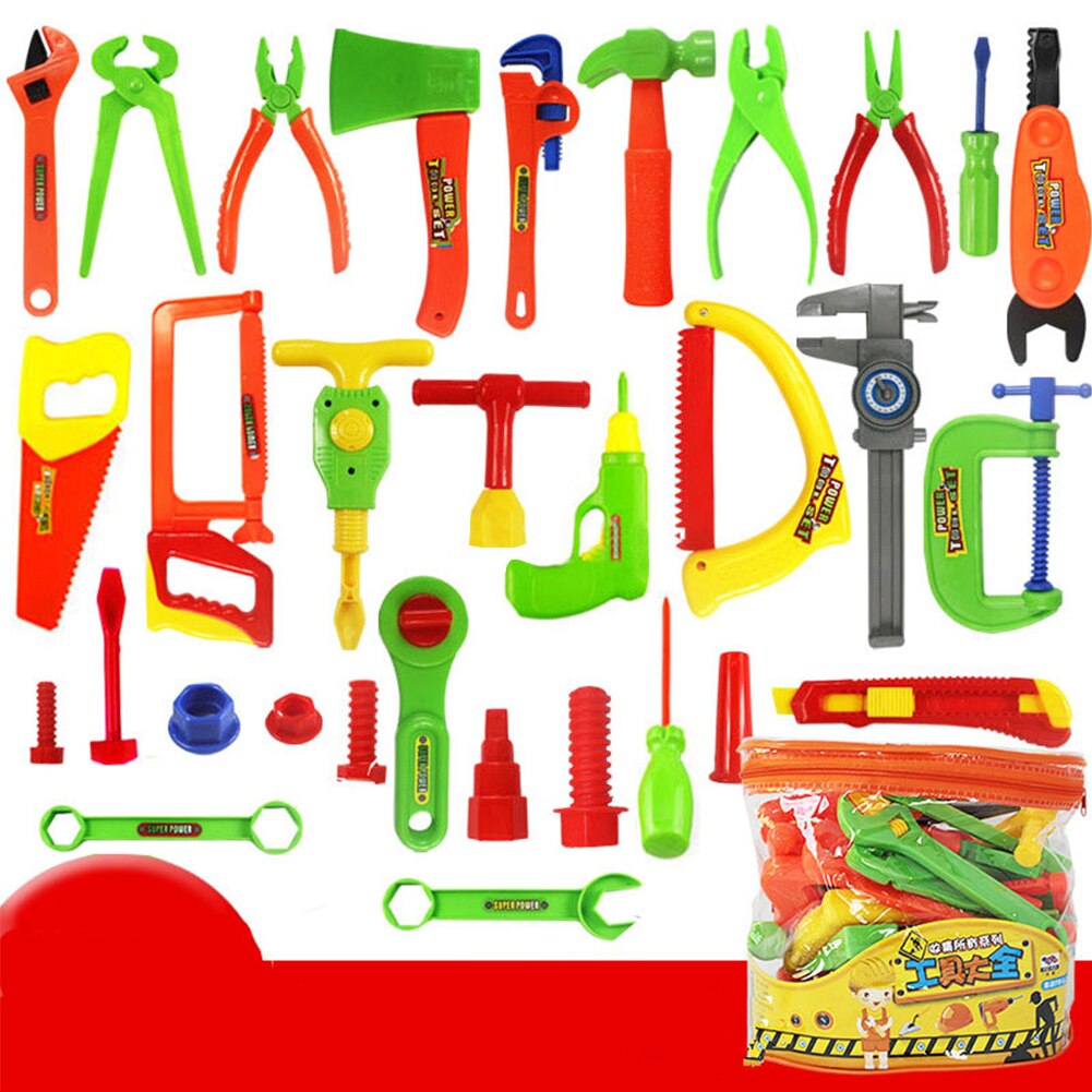 32 Pcs Classic Speelhuis Willekeurige Kleur Kids Simulatie Jongen Plastic Educatief Reparatie Tools Set