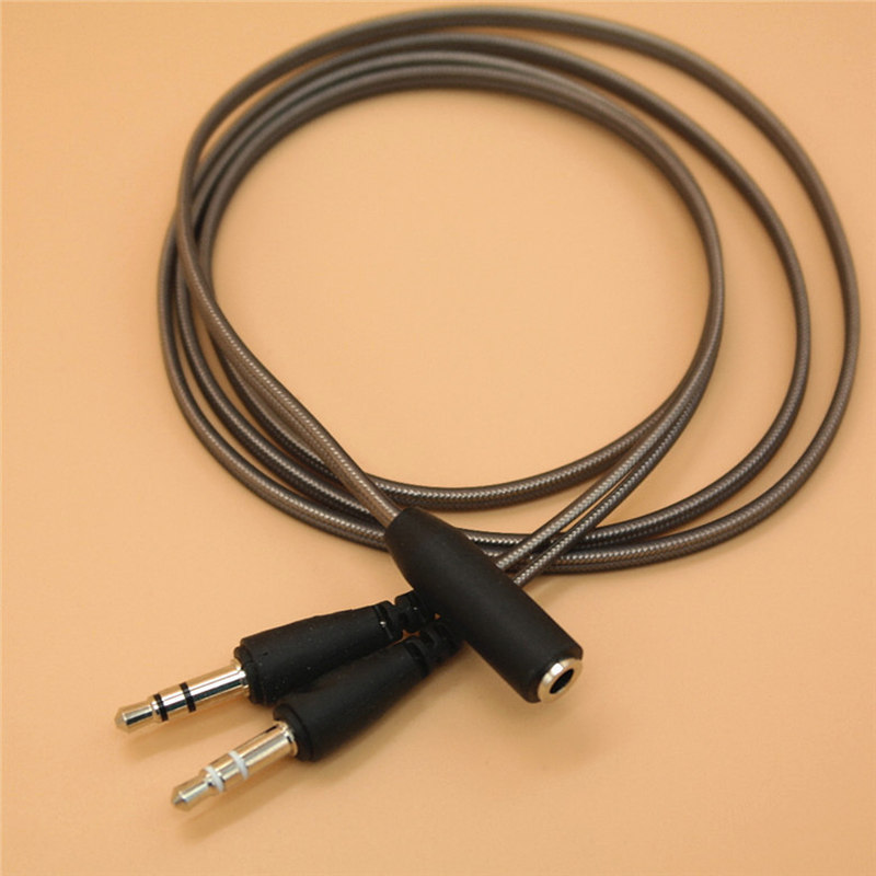 Y-splitter-Adaptador de Audio estéreo con micrófono, Cable de Audio, transductor de auriculares, combo, divisor para auriculares, 1 hembra a 2 macho de 3,5mm