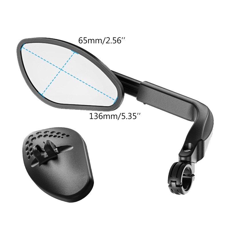 MTB Road Bike Handlebar Side Safety Rear View Mirror Bicycle Stainless Steel Lens Mirror 360 Degree Rotate