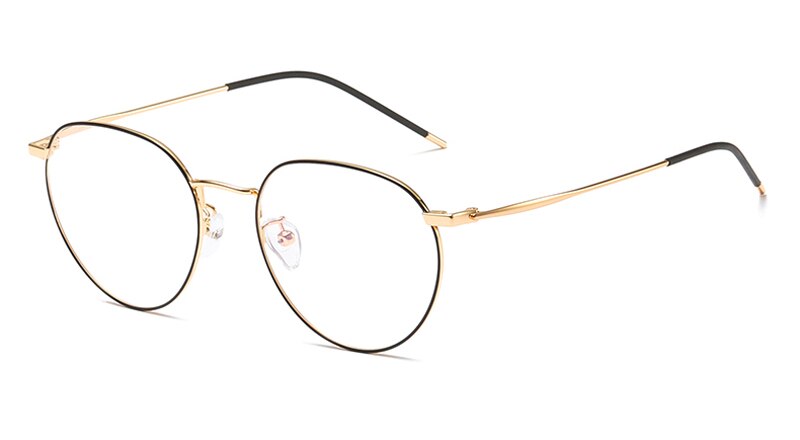 Peekaboo metal frame glasses blue light protection men black gold computer round frames eyeglasses prescription woman: gold black