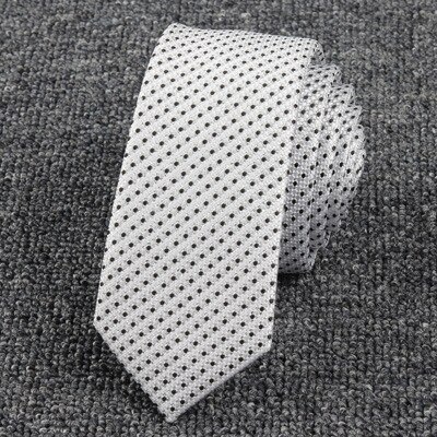 Nowy żakardowy krawat tkany dla mężczyzn klasyczny krawat w kratkę moda poliester męski krawat na ślub garnitur Plaid kropki krawat: SJ006-8