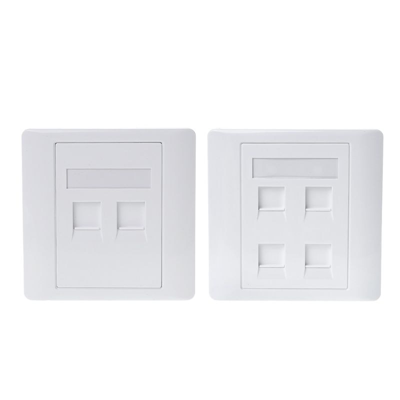 Nuovo Tipo 86 Bianco Faceplate Presa A Piastra A Muro Doppia Porta di Rete LAN Telefono Pannello RJ45 Spina