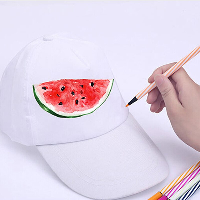 Børnepersonlighed gør-det-selv-trucker hvide kasketter håndmalede hiphop-kasketter blank baseballhat til børnefestdekoration