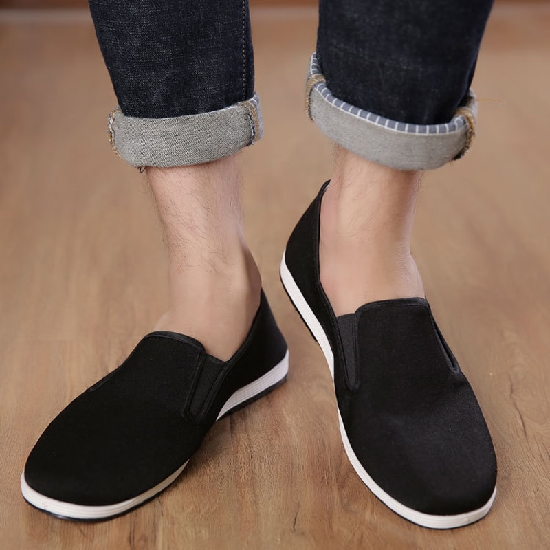 Kinesiska kungfu skor svarta traditionella kinesiska kung fu skor tai chi wushu skor gamla peking skor bruce lee kampsport sneakers