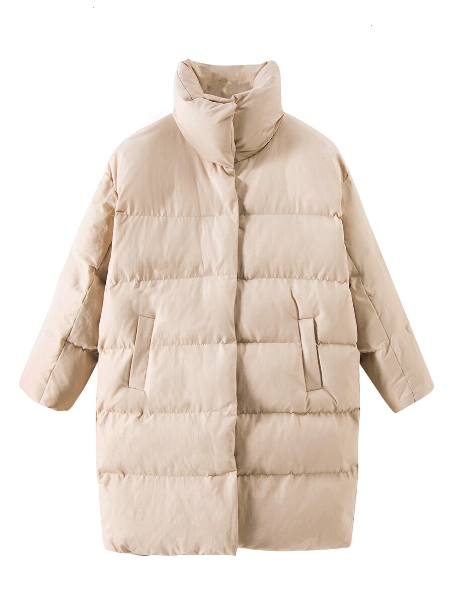 Ricorit Winter Capuchon Katoenen Gewatteerde Jas Vrouwen Lange Mouw Effen Kleur Warm Losse Lange Puffer Jassen Parka Jas куртка