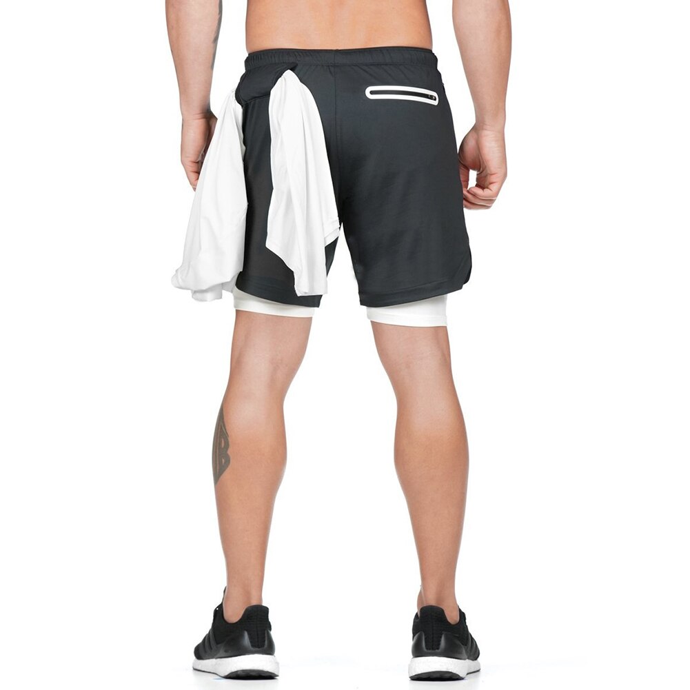 Mannen Shorts Quick Dry Dubbeldeks Casual Fitness Half Broek Voor Workout Training Running Sportkleding Levert