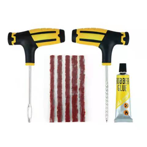 Universal Car Tire Repair Tool Kit Vacuum Tire Special Emergency Motorcycle Electric Car Universal Rubber Strip Fast Glue Liquid: black