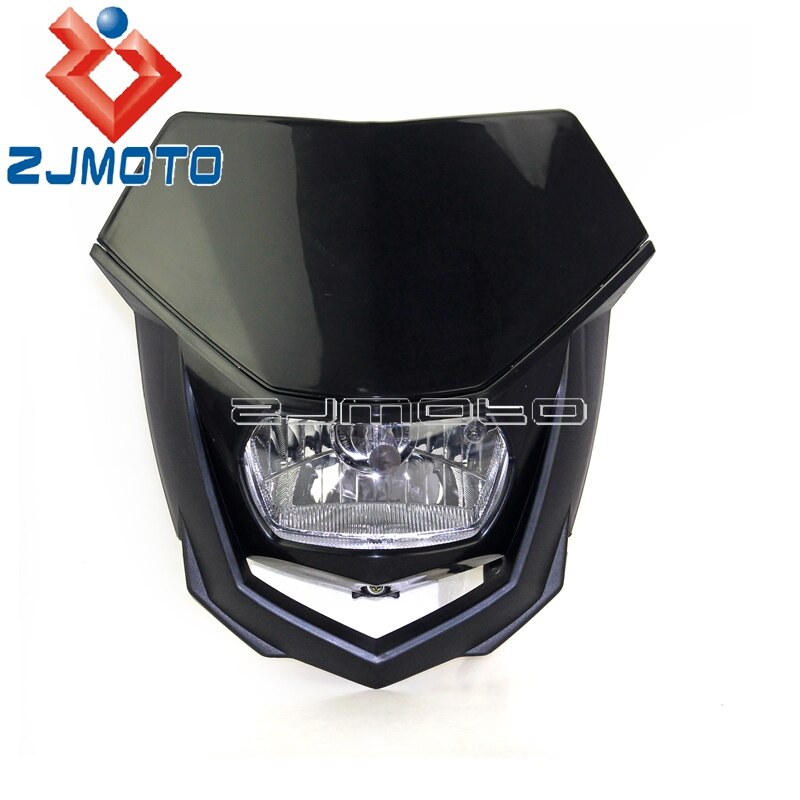 ZJMOTO H4 35W Scheinwerfer Verkleidung Blau Off Road Motorrad Scheinwerfer Enduro Scheinwerfer Streetfighter Für Yamaha YZ YZF WR WRF DT XT: Black