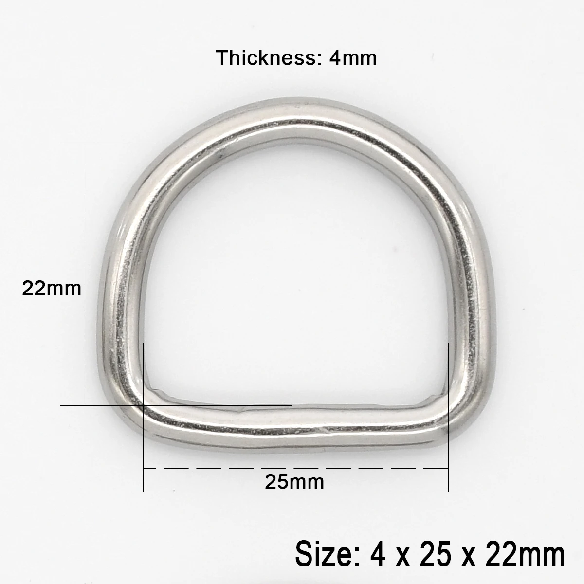 Cierre de hebilla de anillo Dee D de acero inoxidable para Collar de perro mascota, mochila, bolso artesanal de cuero, correa, cinturón, correas, piezas de prendas: Níquel negro