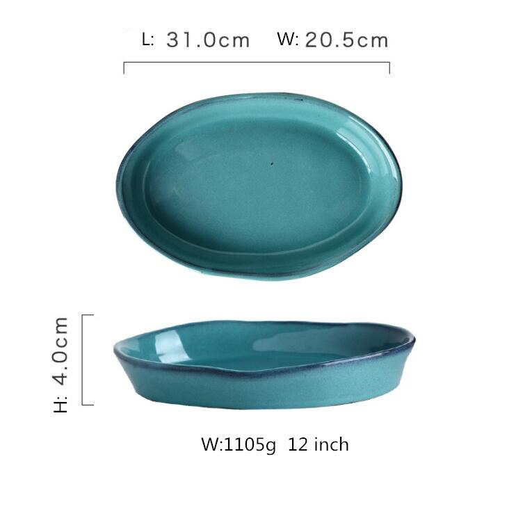 Porcelain Dinner Plate Set Kitchen Plate Ceramic Tableware Food Dishes Rice Salad Noodles Bowl Soup Kitchen Cook Tool: O