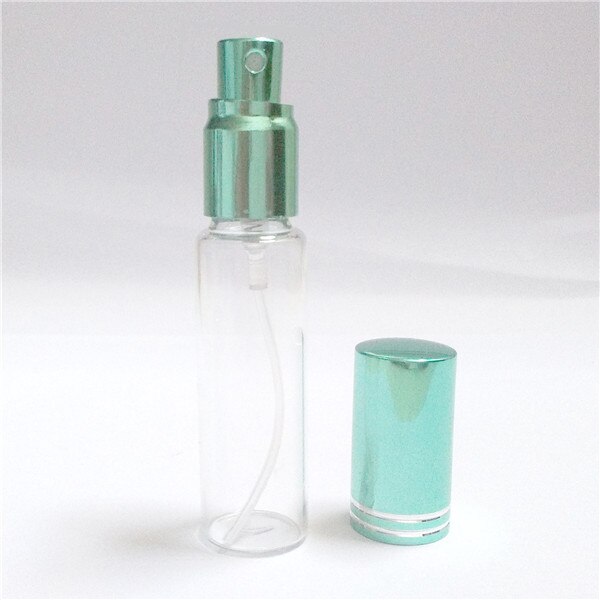 5 unids/lote 5ml 10ML 10ml botellas de aerosol de Perfume de Color muestra botellas de Spray botella rellenable botella de Translucence muestra botella de Perfume de aerosol: 5ML / Verde