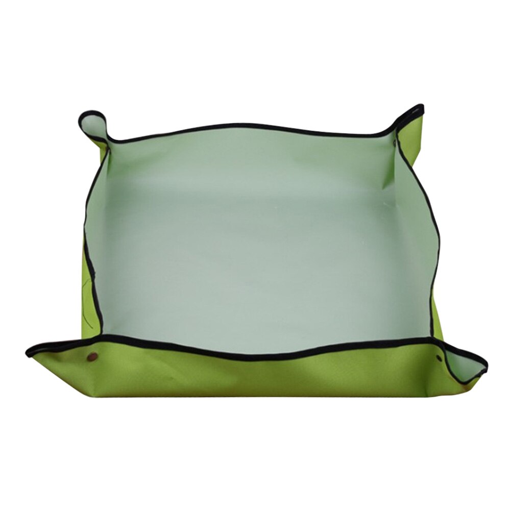 Jardín reutilizable Anti sucio maceta casa planta de interior trasplantado lona remache Mat impermeable paño balcón plegable portátil: green