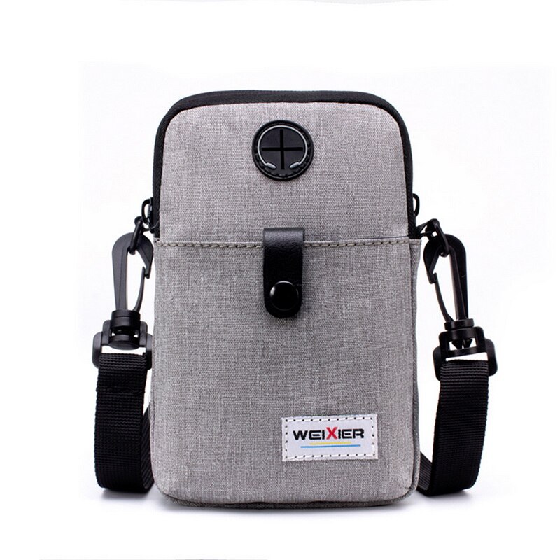 Mannen Casual Outdoor Crossbody Schouder Mobiele Telefoon Zak Reizen Multifunctionele Portemonnee Mode Telefoon Borst Zakken: gray