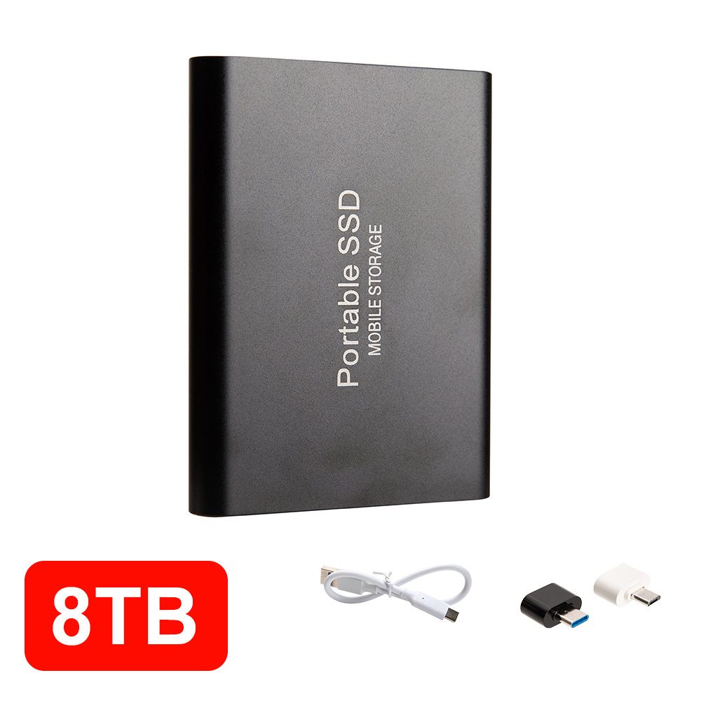Bærbar ssd 1tb 2tb stk.) ekstern ssd usb 3.2 type-c ekstern harddisk hurtig lagring til bærbar pc telefon: Rød