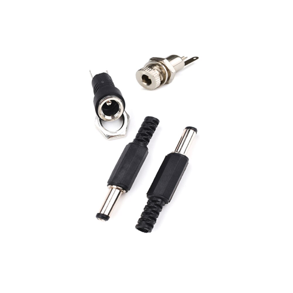 10PCS 5 Pairs Power Connector Pin 2.1x5.5 2.5x5.5 Female Plug Jack + Male Plug Jack Socket Adapter DC099 DC022B DC-005