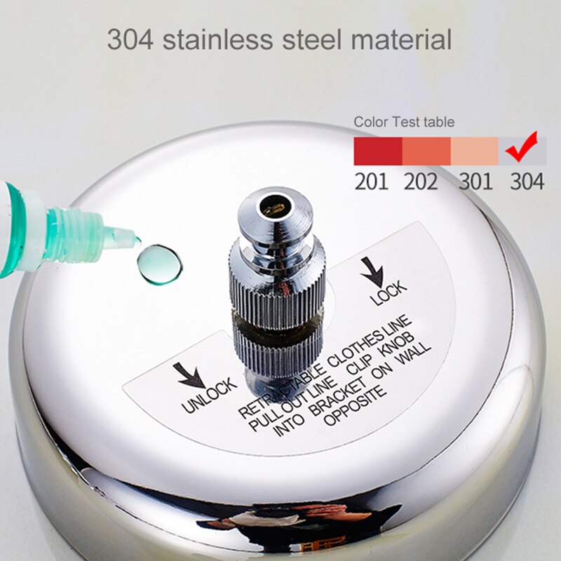 3 M clothesline 304 Stainless Steel Clothes Retractable Frying Line Indoor Outdoor Laundry Hanger Clothes Dryer ELKH1003