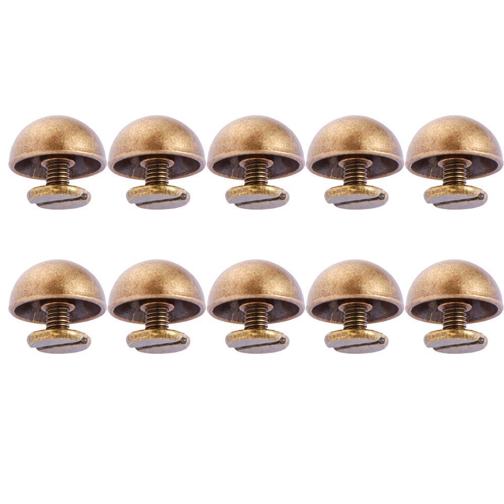 10Pcs 8/10/12/16/20Mm Diy Band Klinknagels Schroef Paddestoel Dome Bolt Ronde hoofd Schroeven Punk Metal Nail Knop Voor Kleding/Tas/Schoenen: bronze / 8mm