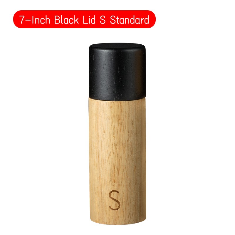 Oak Wooden Pepper And Salt Mill Sets Multifunction Spice Pepper Grinder Refillable Pepper Salt Grinder Sets With Box For Home: Orange
