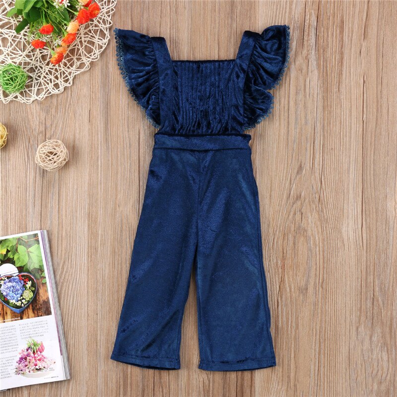 Vêtements d'automne et d'hiver pour enfants et filles, salopette à volants en velours, pantalon, gilet, barboteuse, combinaison, vêtements pour bébés, bon marché