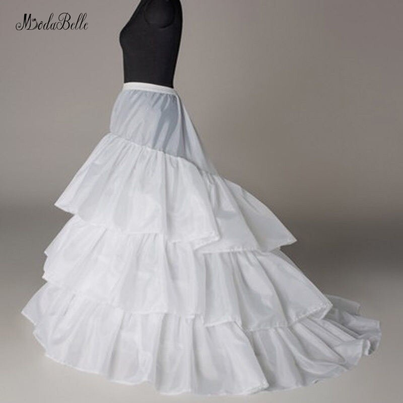 modabelle White 3 Hoops Wedding Petticoats Ruffles Petticoat Tutu Long Black Petticoat Woman Enagua Para Vestido De Novia