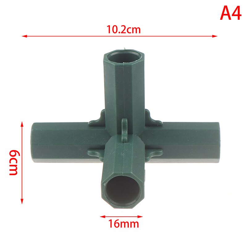 Fitting Stable Support Heavy Duty Greenhouse Frame Building Connector Right Angle 3 4 5-way Connector Garden Tool 16mm: A4