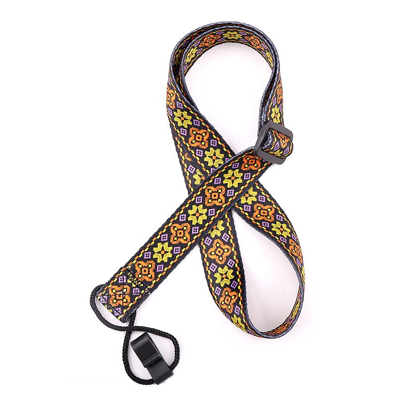 Correa de ukelele de estilo étnico ajustable, cinturón de guitarra resistente, cinta impresa, Clip-on, instrumento Musical, accesorio de guitarra: type6
